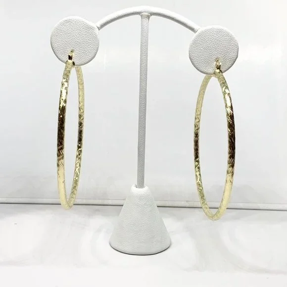 Gold hoops, Gold jewelry, Earrings, Gold Filled, Large hoops, round - Picture 5 of 6
